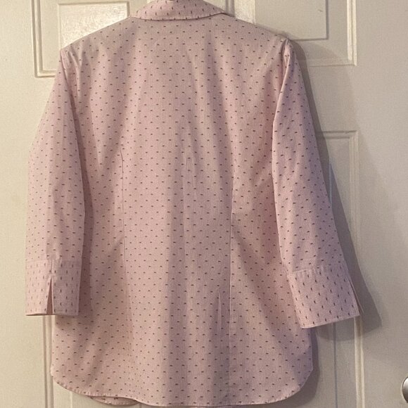 NEW The Outfitters by Lands'End Sz 14 Blouse Shirt 3/4 Sleeve Striped/Geometric - Picture 7 of 11